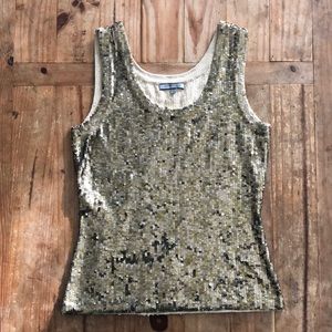 NWOT Anne Klein XS Gold sequin tank